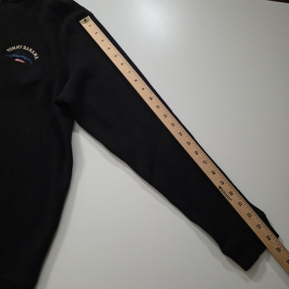 Tommy Bahama Polo Sweater Mens M Black LS 1/4 Zip Mock Neck Marlin Embroidery - Picture 6 of 15